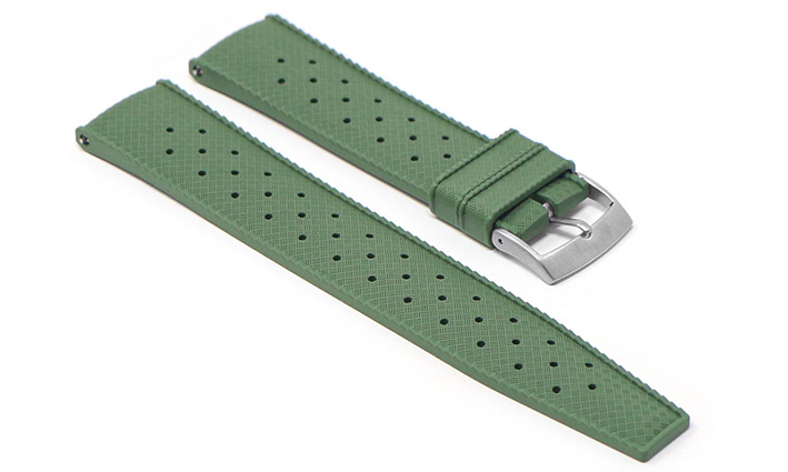 Horlogeband Tropical olivegreen | voor Rubber 