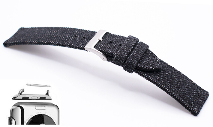 Horlogebandje Jeans zwart | Apple watch 