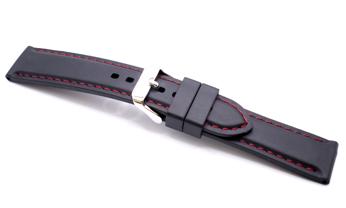 Horlogeband caoutchouc Bonetti | rood Stiksel 