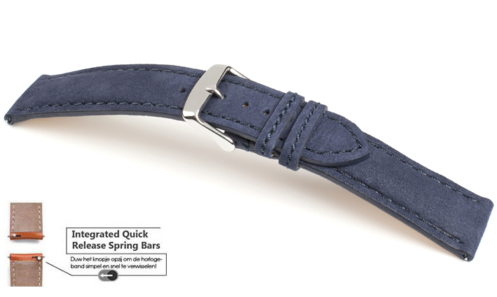 Horlogebandje Dakota blauw | voor Quick Release 