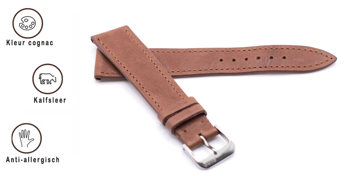 Horlogeband Hermes Leer Cognac | voor Baume & Mercier