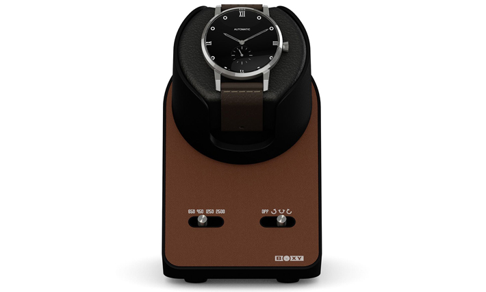 Watchwinder Brown Leather | Super stil en compact