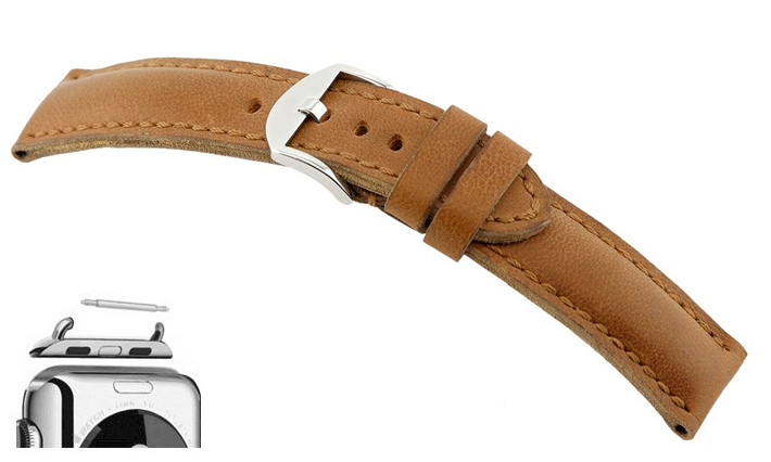 Horlogeband Derby Cognac | voor Apple watch