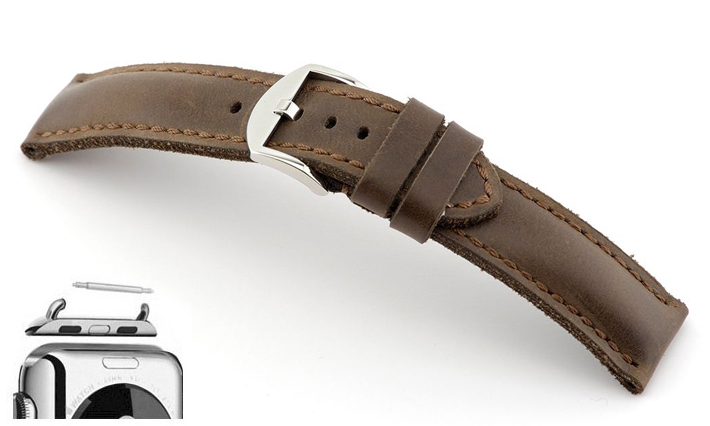 Horlogeband Derby bruin | voor Apple watch 