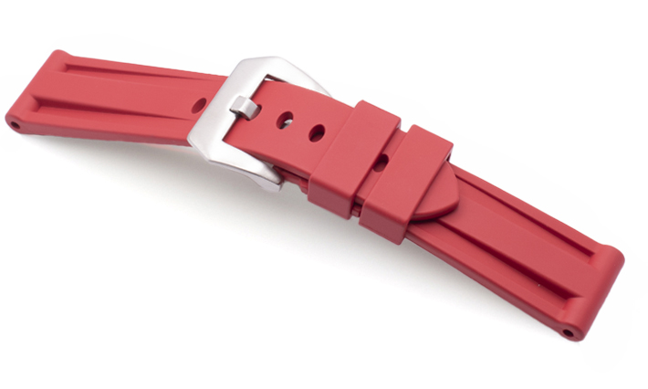 Horlogeband Rubber Panerai Style rood | voor Timex 