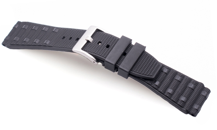 Horlogeband Premium Rubber zwart  | Voor Breitling 