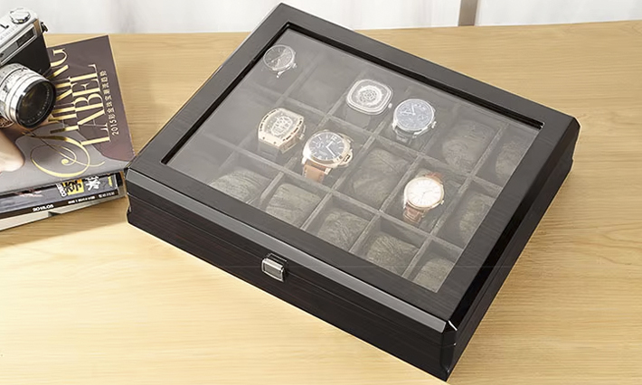 Luxe Horloge kist Bantoon Zwart 18 | Horloge opbergboxen