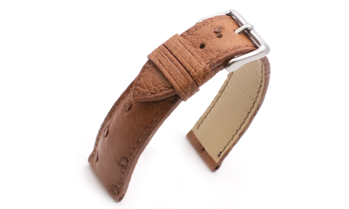 Horlogeband Handmade Struisvogel Cognac | voor Leer