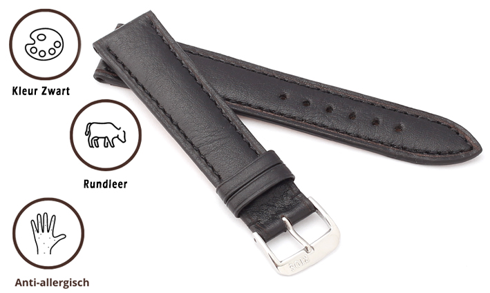 Horlogeband Samara zwart | voor Blancpain
