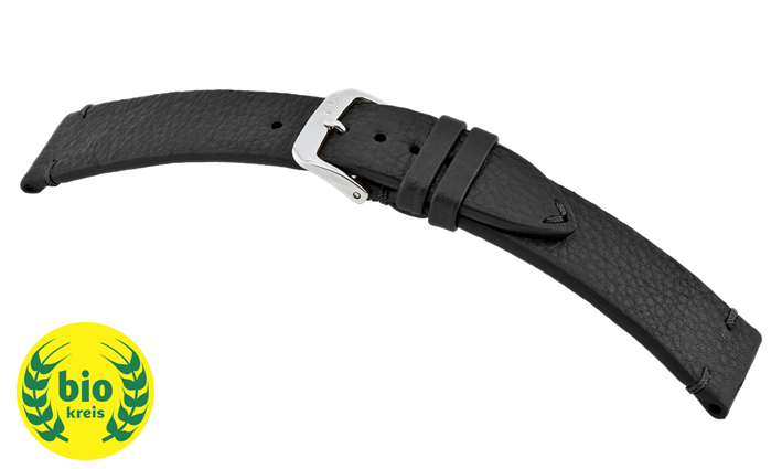 Horlogeband Mittenwald zwart | Gecertificeerd Bioleer 