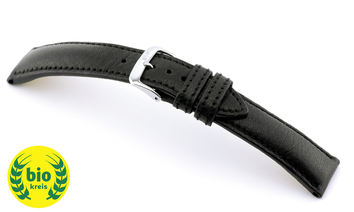 Horlogeband Garmisch zwart | Gecertificeerd Bioleer 