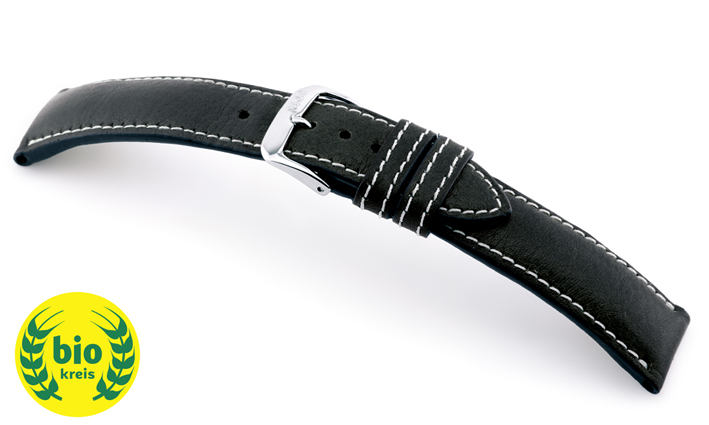 Horlogeband Weilheim zwart | Gecertificeerd Bioleer 