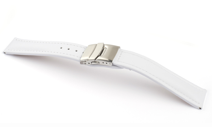 Horlogeband Basel Klep TIT Wit | voor Leer 