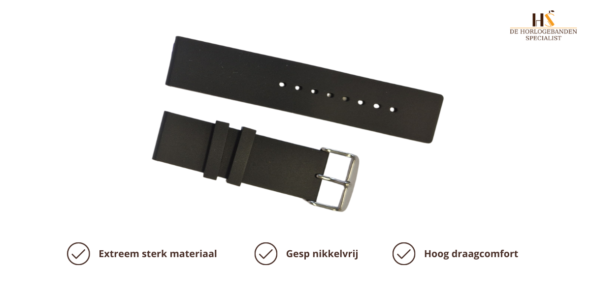 Horlogeband rubber Atlanta zwart | voor Michael Kors Smartwatch‎