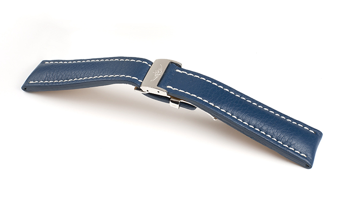 Horlogebandje Chronogrande Kalf Brilliantblauw  | passend voor Breitling 