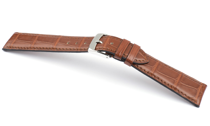 Horlogeband Alligator Classic Plat cognac | voor Frank Muller 