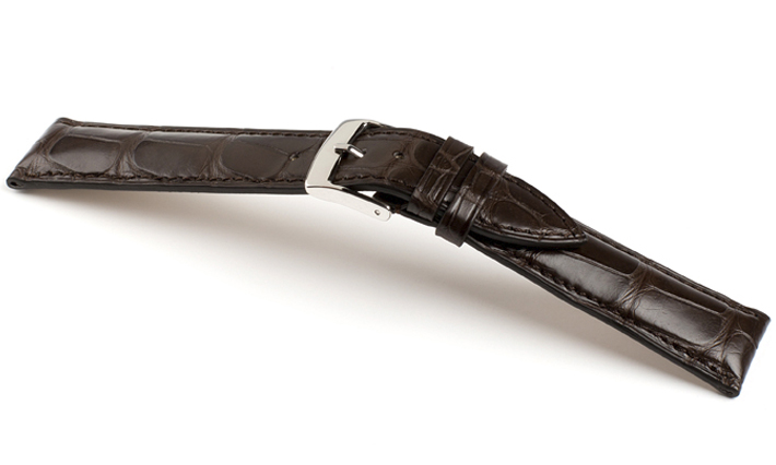 Horlogeband Alligator Classic donkerbruin | voor Eberhard 