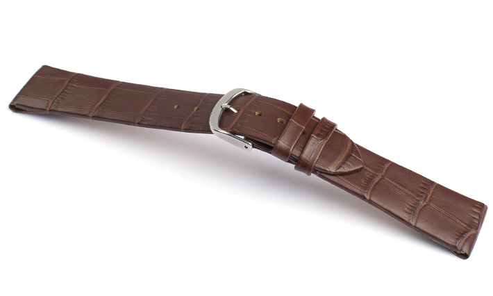 Horlogeband Clip Louis donkerbruin | horlogebanden vaste pin 