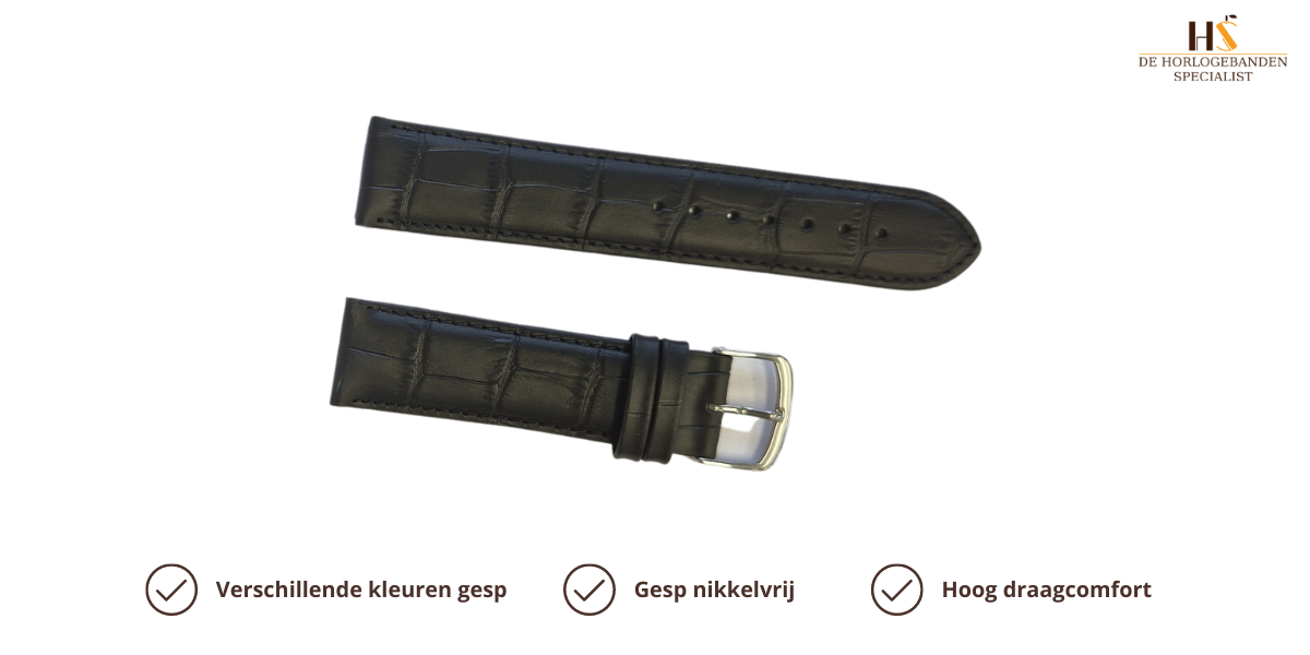 Horlogebandje Lausanne zwart | voor Huawei Classic